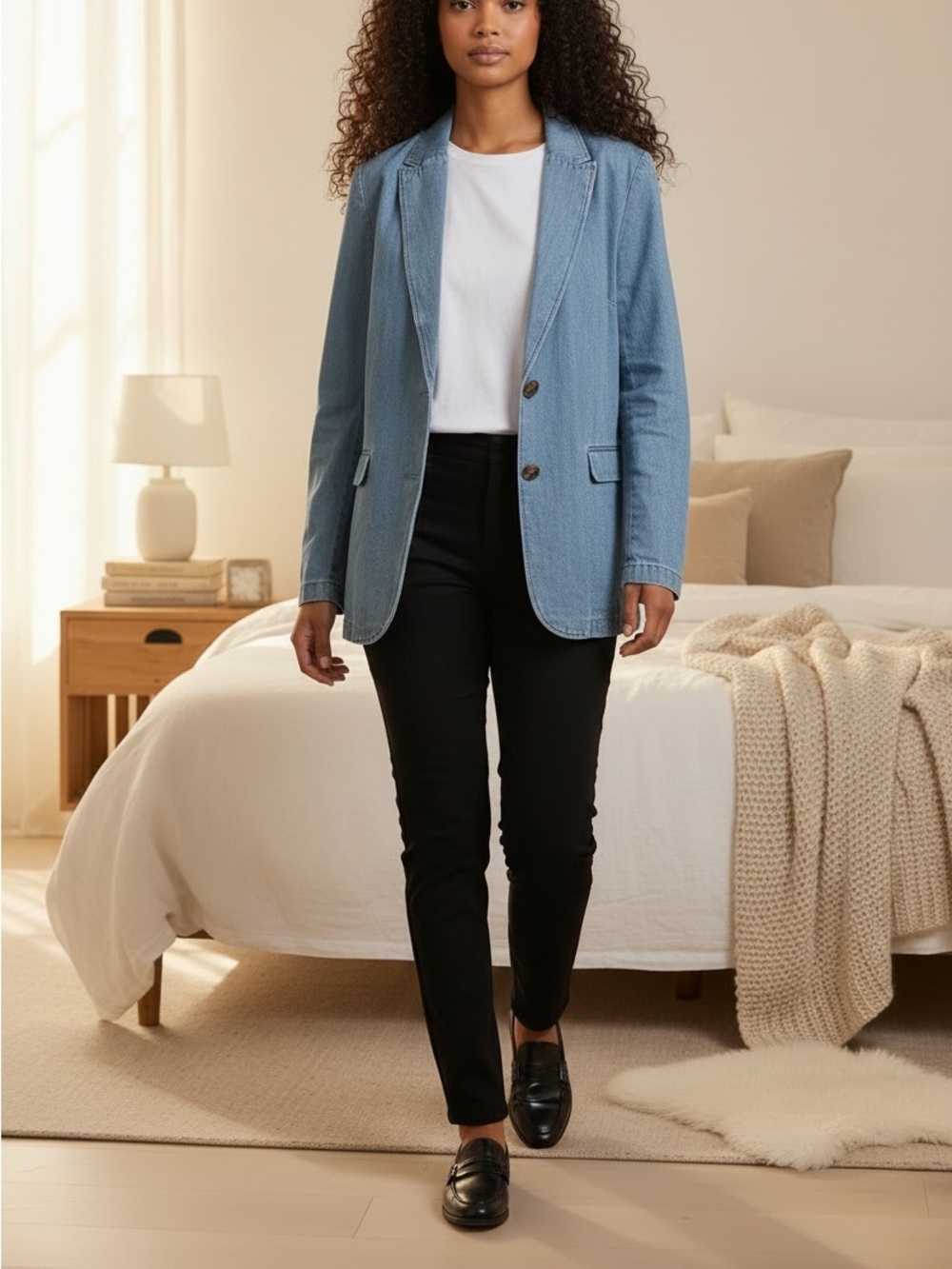 Jill DenimLight Blue Blazer - Casual Tailored Jacket - Picture 2 of 11